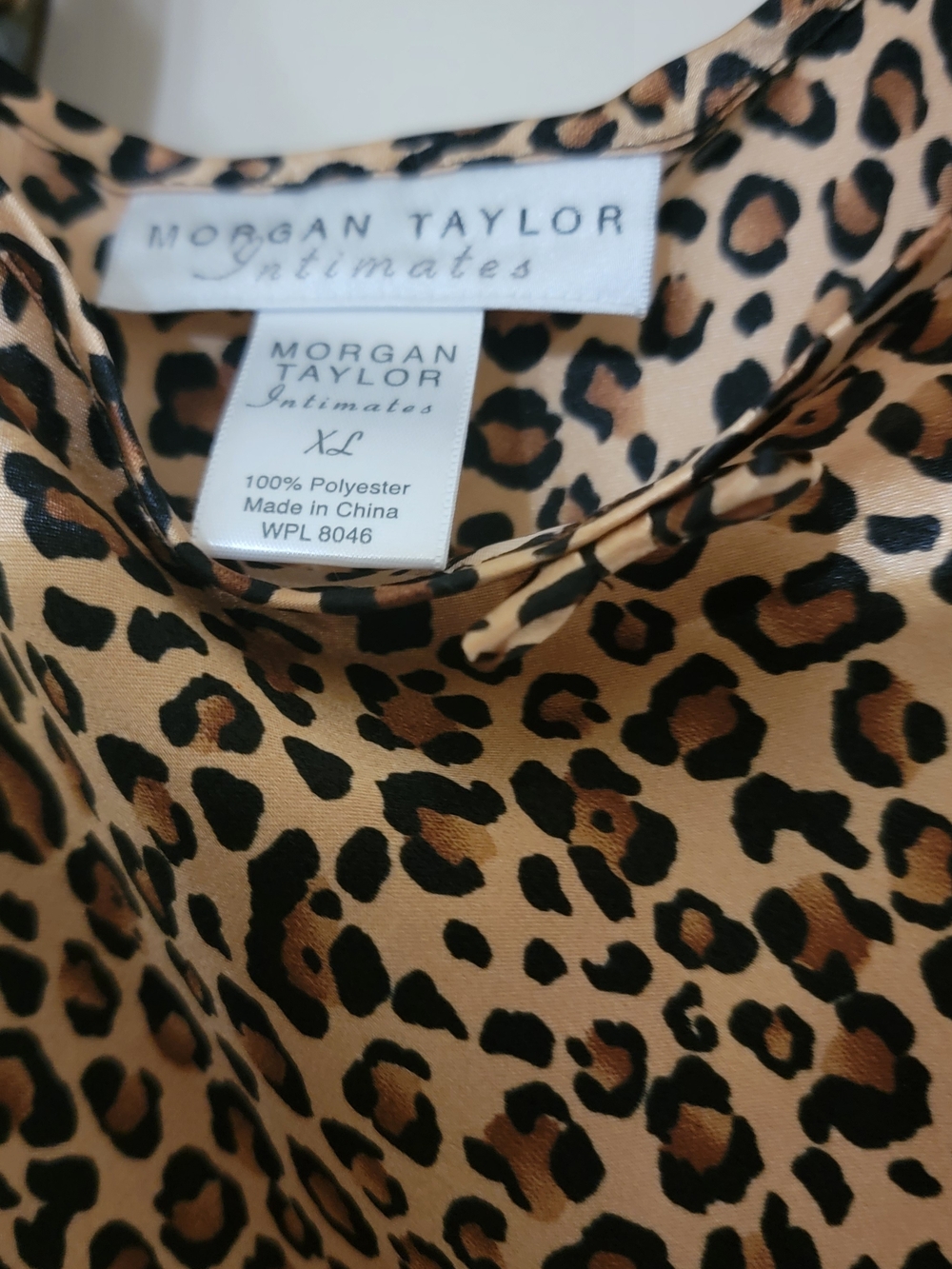 Morgan Taylor Leopard Print Satin Cami - Beige and Black - Picture 2 of 3